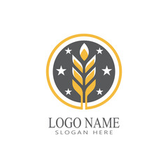 Agriculture wheat vector icon design
