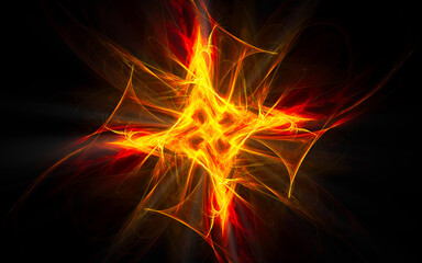Fototapeta premium abstract illustration computer render background image fantastic star with rays for web design and graphics