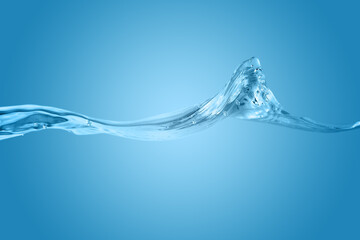 water wave on gradient blue background