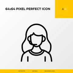 customer service icon.Shopping service delivery vector Line Icons.64x64 pixel perfect icons