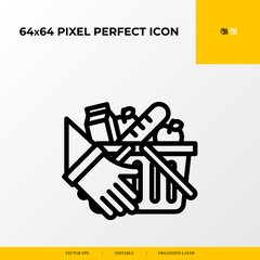 Shopping delivery icon.E-commerce Related Vector Line Icons.64x64 pixel perfect icons