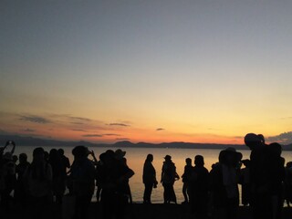 Fototapeta premium 猪苗代湖の夕陽