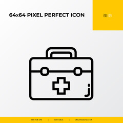 first aid box icon. Camping and adventure icon. 64x64 pixel perfect icon