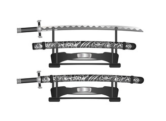 Katana Samurai sword in realistic style. Japanese sword.