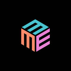 Hexagon logo with the letters MME design