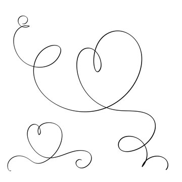 Continuous Heart Vector Illustration, One Line Art Love Symbol
