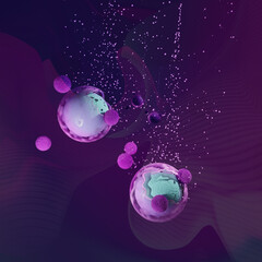 3d concept rendering of cancer cells destroyed by immunotherapy