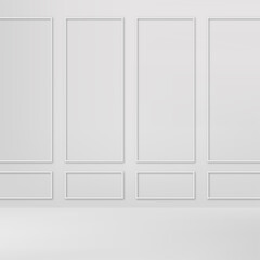 Abstract white gradient bacground. Empty studio. Vector