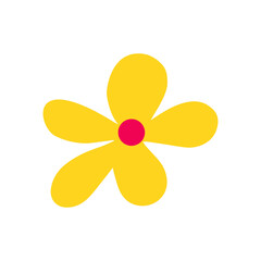 Fototapeta na wymiar Yellow field flower. Vector illustration in the doodle style
