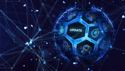 Business, Technology, Internet and network concept. Update software computer program upgrade.