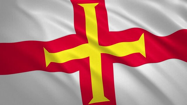 Guernsey Bailiwick - Waving Flag Video Background