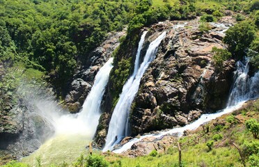 Fototapeta na wymiar waterfall in the mountains at karnataka