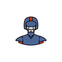 avatar American football outline colored icon. Signs and symbols can be used for web logo mobile app UI UX