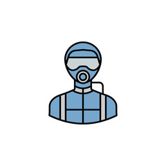 avatar diver outline colored icon. Signs and symbols can be used for web logo mobile app UI UX