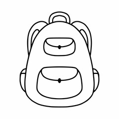 Travel backpack.  Children  briefcase for school. Vector icon linear.