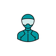 bobsleigh outline colored icon. Signs and symbols can be used for web logo mobile app UI UX