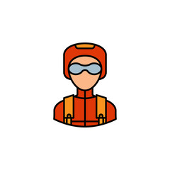 avatar skydiver outline colored icon. Signs and symbols can be used for web logo mobile app UI UX