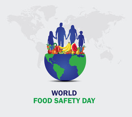World Food Safety Day Concept. World food safety day with family concept. Template for background, banner, card, poster.