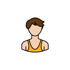avatar wrestler outline colored icon. Signs and symbols can be used for web logo mobile app UI UX