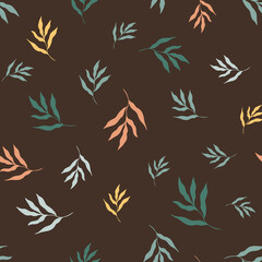 Seamless pattern of autumn leaves. Vector illustration
