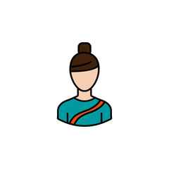 avatar gymnast outline colored icon. Signs and symbols can be used for web logo mobile app UI UX