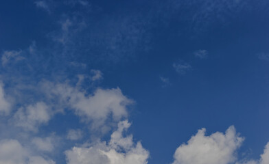 Blue sky and white clouds.