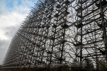 Former military huge duga radar complex near Pripyat in the Chernobyl exclusion zone. Ukraine 