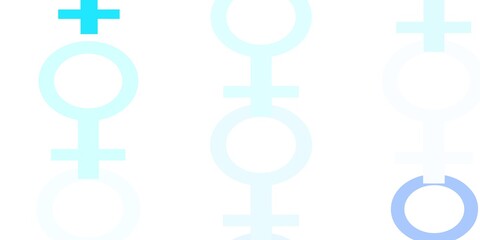 Obraz premium Light Pink, Blue vector texture with women's rights symbols.