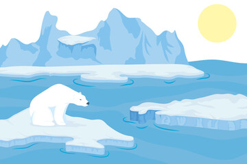 polar bear in snowscape