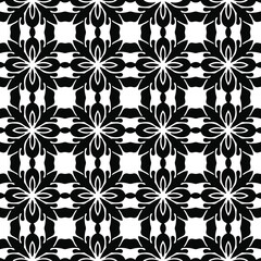 Fototapeta na wymiar Vector monochrome seamless pattern, Abstract endless texture for fabric print, card, table cloth, furniture, banner, cover, invitation, decoration, wrapping.