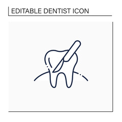 Oral surgery line icon. Diagnosis and surgical and adjunctive treatment of issues such as injuries, defects, or diseases. Healthcare concept. Isolated vector illustration. Editable stroke