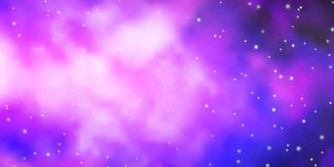 Dark Purple, Pink vector layout with bright stars.
