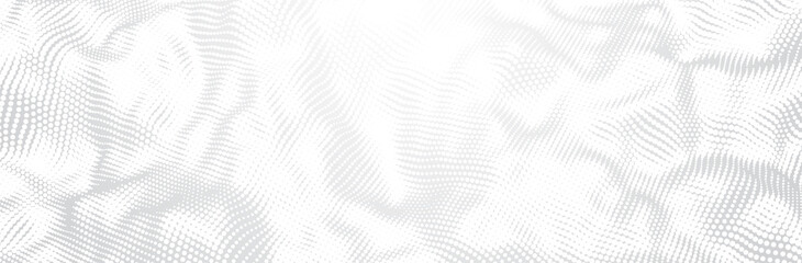 Fototapeta na wymiar White Gray background. 3d dotted surface. Technology presentation backdrop. Vector illustration
