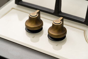 Knob switch on the electric stove close-up