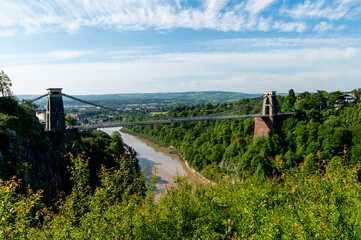 a image capturing the whole of the world famous Isambard Kingdom Brunel's Clifton suspension bridge in Bristol