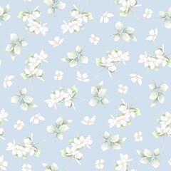 Fototapeta na wymiar Seamless pattern. Spring delicate flowers. Digital printing