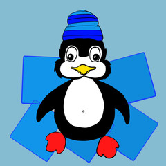 penguin, ice, penguin in a hat,penguin in rubber boots with a fish and an umbrella, picture for children's holidays, print on an air balloon, print for printing pictures for a birthday, birthday card,