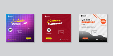 Social media template business agency for digital marketing and business sale promo. furniture or fashion advertising. banner offer. promotional mockup photo vector frame