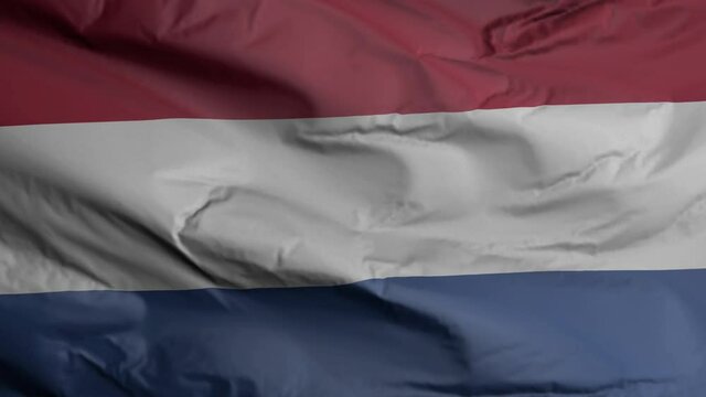 Netherlands flag seamless closeup waving animation. Netherlands Background. 3D render, 4k resolution
