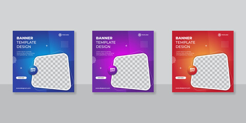 Modern promotion square web banner for social media fashion or furniture sale