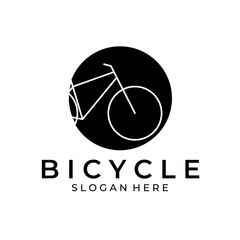 bicycle logo line art vector illustration design