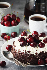 A traditional German chocolate and cherry cake Schwarzwald