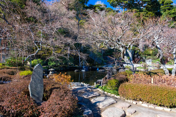 神奈川県鎌倉市 長谷寺 冬の庭園（放生池）
