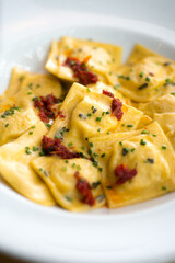 Close up of ravioli dish