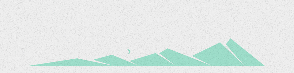Fototapeta premium Geometric Mountains silhouette landscape art poster illustration