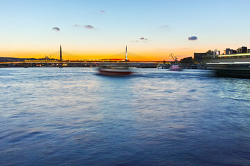 Sunset view of Golden Horn in city of Istanbul, Turkey