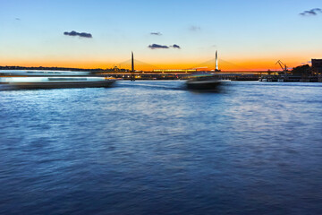 Sunset view of Golden Horn in city of Istanbul, Turkey