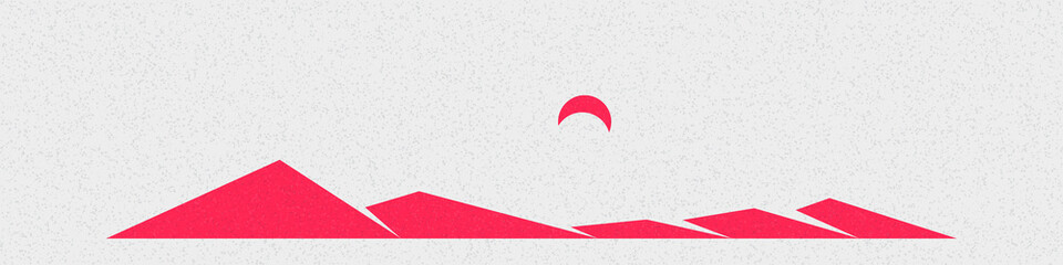 Naklejka premium Geometric Mountains silhouette landscape art poster illustration