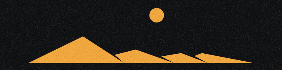 Geometric Mountains silhouette landscape art poster illustration