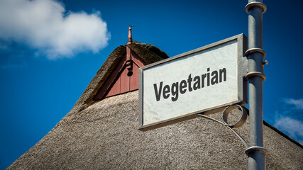 Street Sign to Vegetarian
